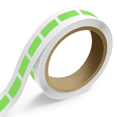 Neon Green 1 x 2 1/2 Inch Roll of Rectangle Labels - Bright Adhesive