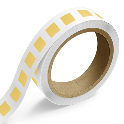 Gold Foil 1 x 1 Inch Roll of Square Labels - Durable with Metallic Finish
