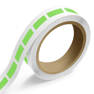 Neon Green 1 x 2 5/8 Inch Roll of Rectangle Labels - Bright Adhesive