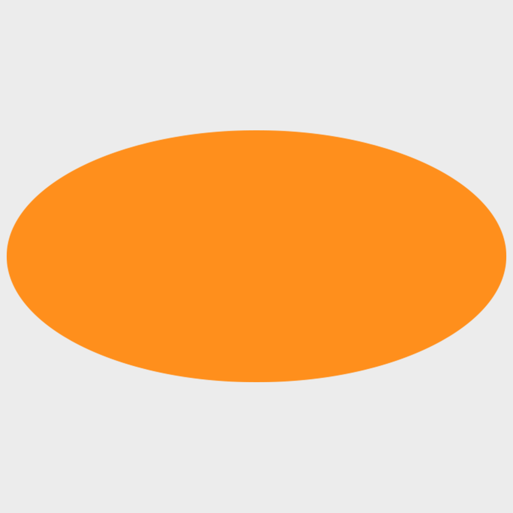 Neon Orange 1 x 2 Inch Roll of Oval Labels - Bright Adhesive