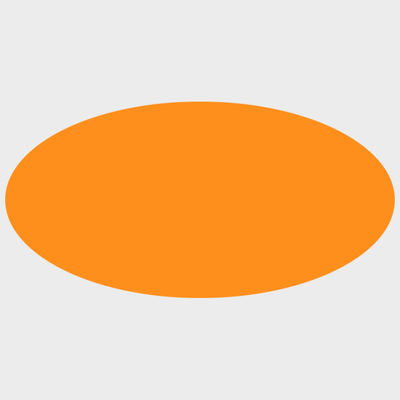 Neon Orange 1 x 2 Inch Roll of Oval Labels - Bright Adhesive