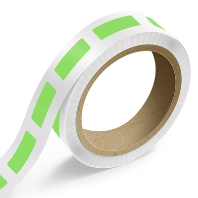 Neon Green 1 x 3 Inch Roll of Rectangle Labels - Bright Adhesive