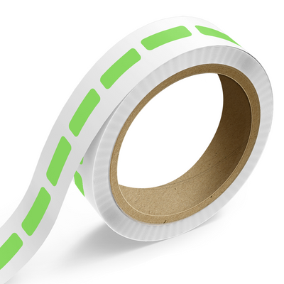 Neon Green 1/2 x 1 1/2 Inch Roll of Rectangle Labels - Bright Adhesive