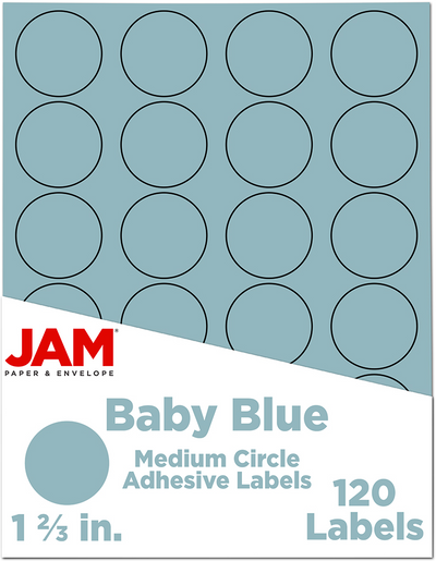 Baby Blue Medium 1 2/3 Inch Round Labels