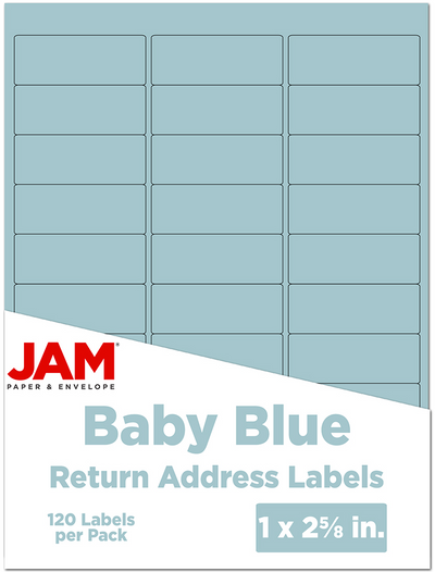Baby Blue 1 x 2 5/8 Return Address Labels