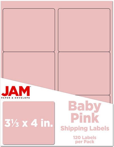 Baby Pink 3 1/3 x 4 Shipping Labels