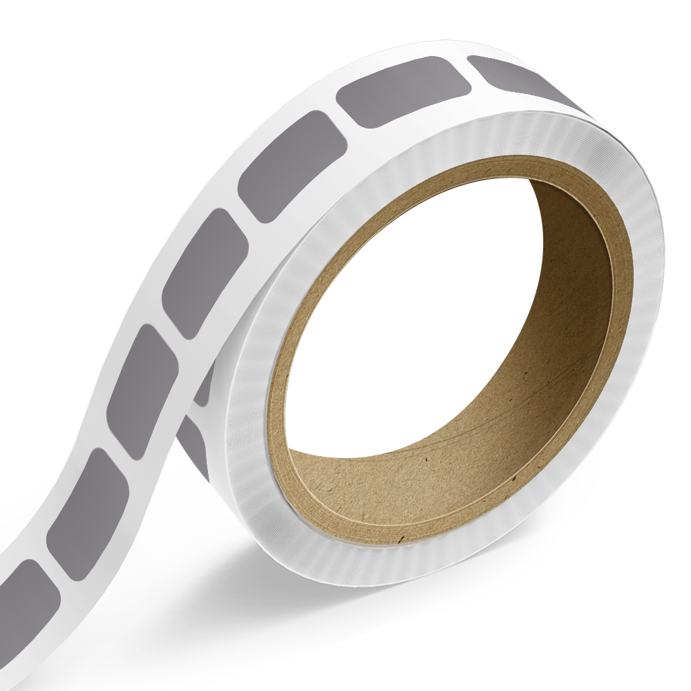 Matte Silver Foil 1/2 x 1 Inch Roll of Rectangle Labels - Durable