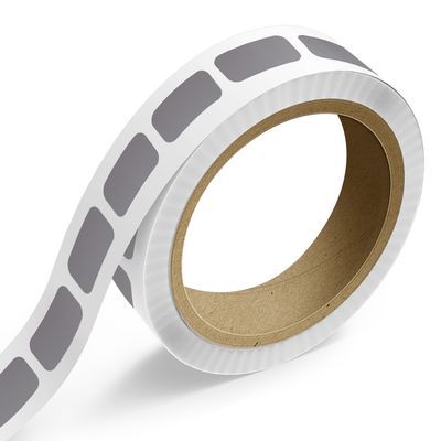 Matte Silver Foil 1/2 x 1 Inch Roll of Rectangle Labels - Durable