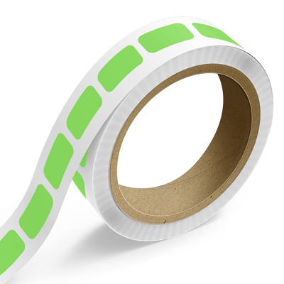 Neon Green 1/2 x 1 Inch Roll of Rectangle Labels - Bright Adhesive