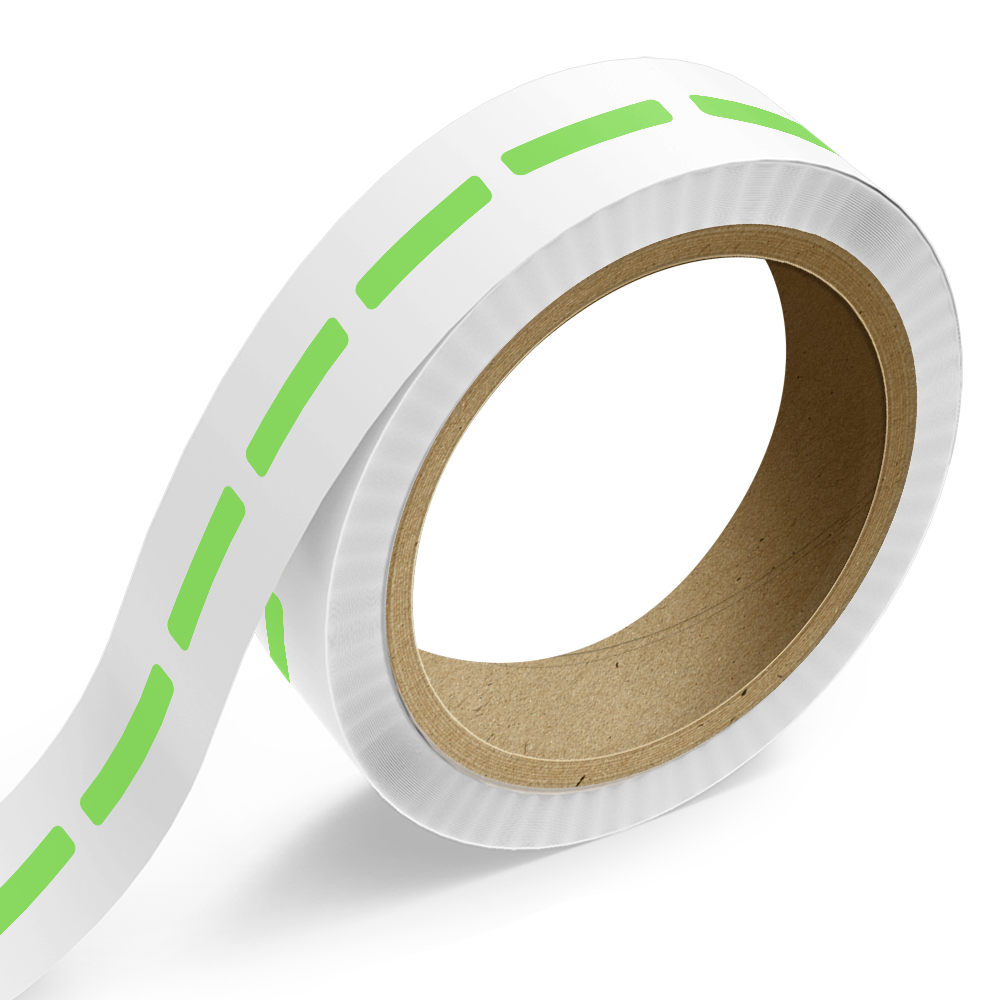 Neon Green 1/2 x 2 1/2 Inch Roll of Rectangle Labels - Bright Adhesive