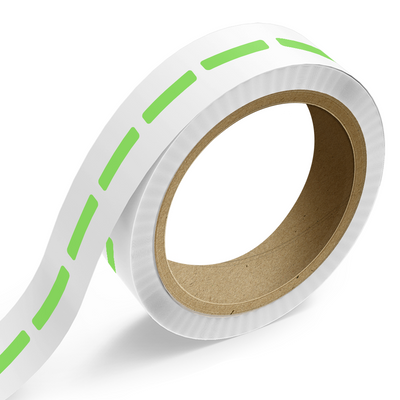 Neon Green 1/2 x 2 1/2 Inch Roll of Rectangle Labels - Bright Adhesive