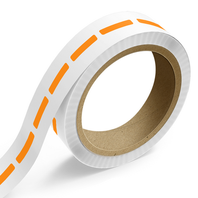 Neon Orange 1/2 x 2 1/2 Inch Roll of Rectangle Labels - Bright Adhesive