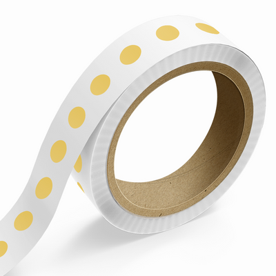 Gold Foil 1/2 Inch Roll of Circular Round Labels - Durable with Metallic Finish