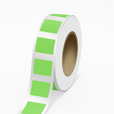 Neon Green 2 1/2 x 3 Inch Roll of Rectangle Labels - Bright Adhesive