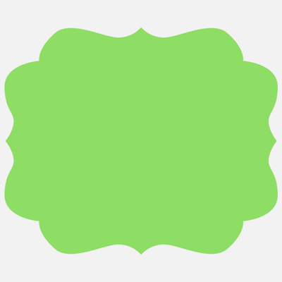 Neon Green 2 1/2 x 3 Inch Roll of Vintage Frame Shaped Labels - Crafting Wedding Shower Even Frame Bright Adhesive