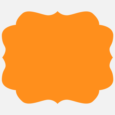 Neon Orange 2 1/2 x 3 Inch Roll of Vintage Frame Shaped Labels - Crafting Wedding Shower Even Frame Bright Adhesive