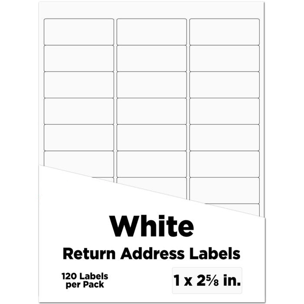 White 1 x 2 5/8 Return Address Labels