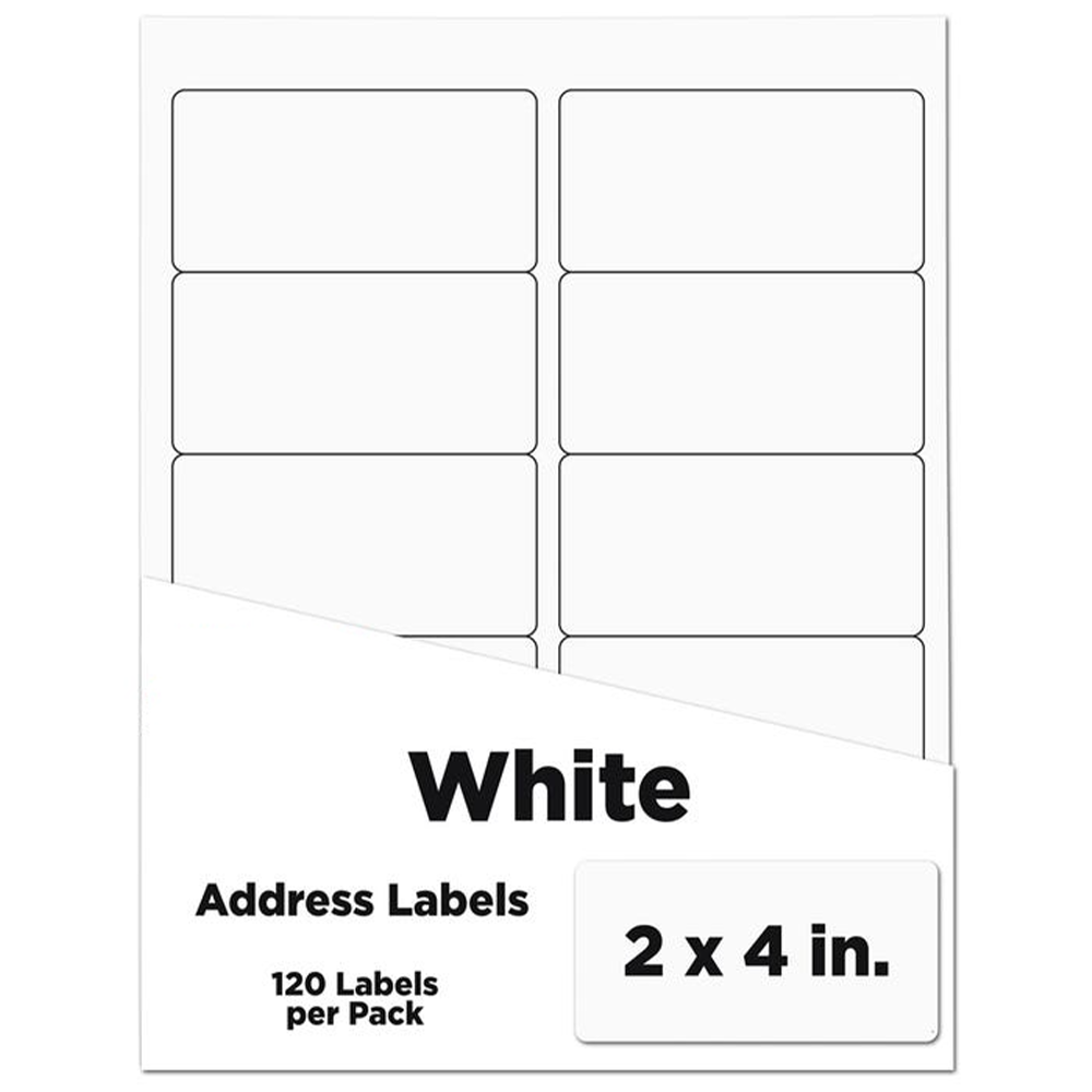 White 2 x 4 Address Labels