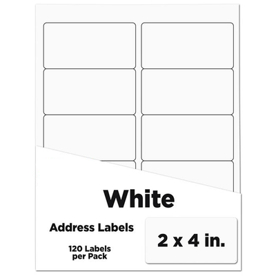 White 2 x 4 Address Labels