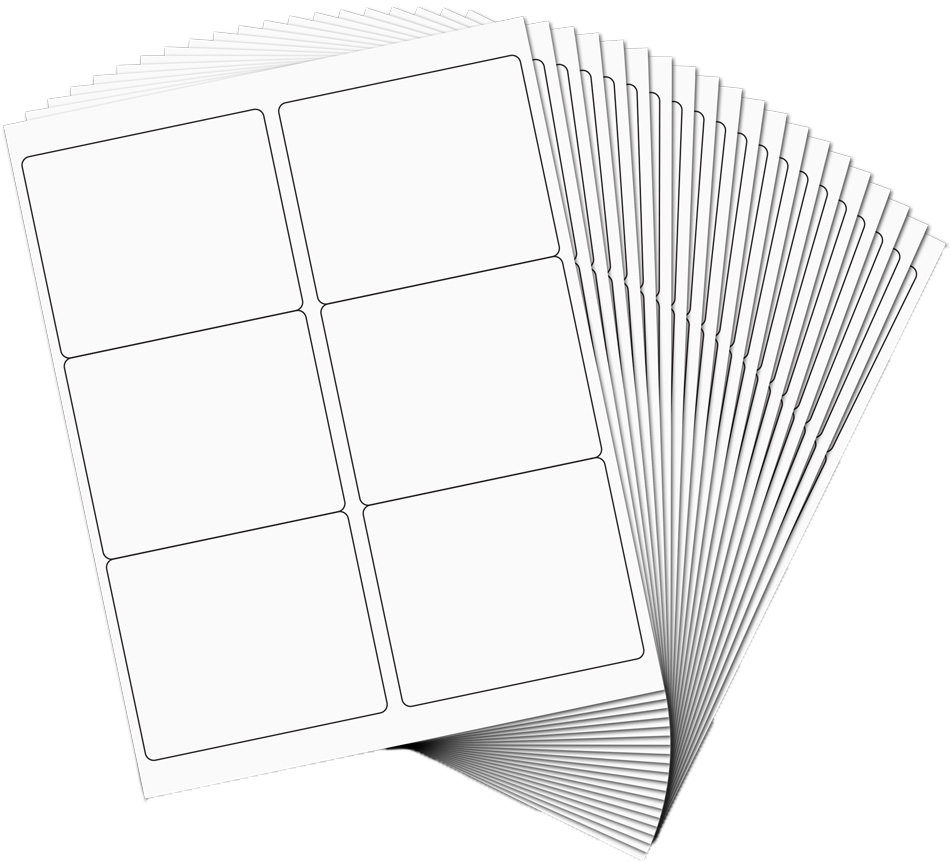 White 3 1/3 x 4 Shipping Labels