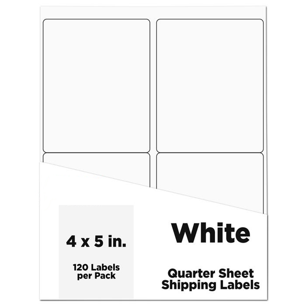 White 4 x 5 Shipping Labels