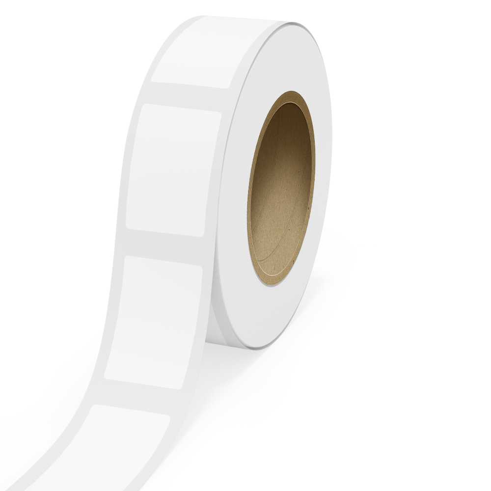 Clear 2 1/2 x 4 Inch Roll of Rectangle Labels - Tear Resistant with High Gloss Film Layer
