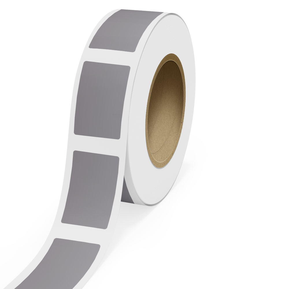 Matte Silver Foil 2 1/2 x 4 Inch Roll of Rectangle Labels - Durable