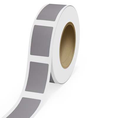 Matte Silver Foil 2 1/2 x 4 Inch Roll of Rectangle Labels - Durable