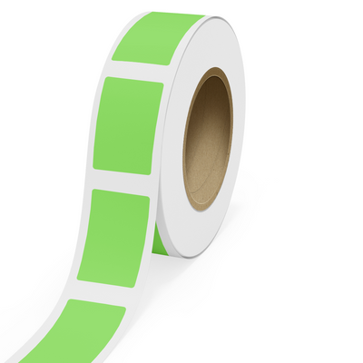 Neon Green 2 1/2 x 4 Inch Roll of Rectangle Labels - Bright Adhesive