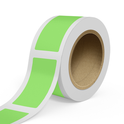 Neon Green 2 1/2 x 5 Inch Roll of Rectangle Labels - Bright Adhesive
