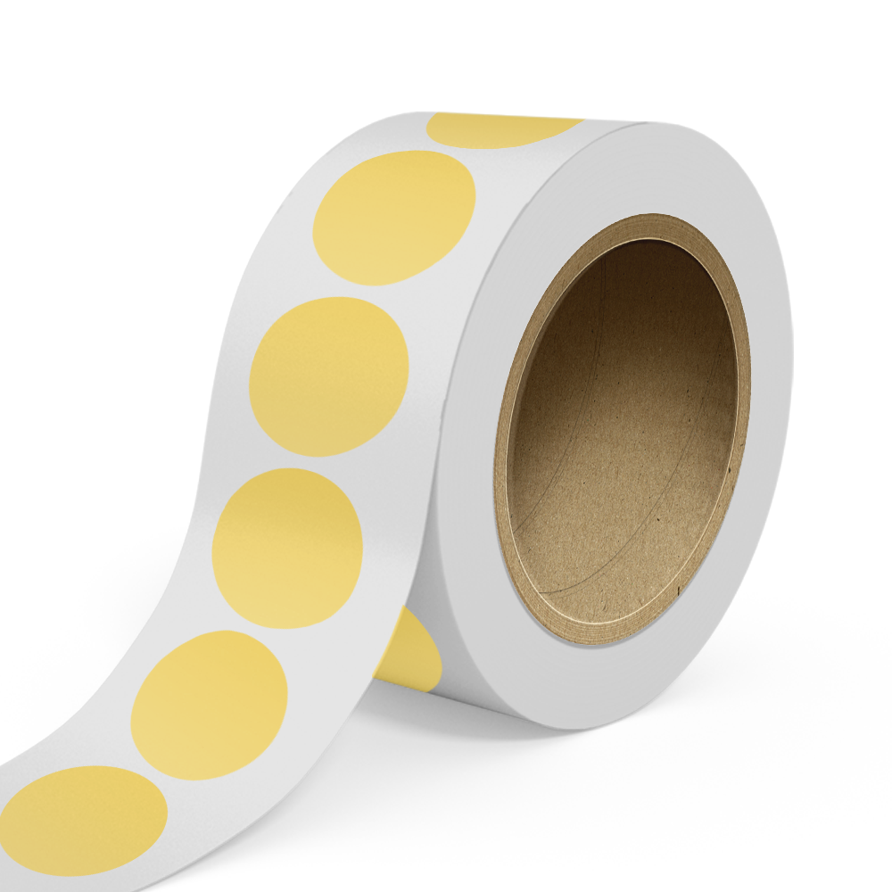 Matte Gold Foil 2 1/2 Inch Roll of Circular Round Labels - Durable
