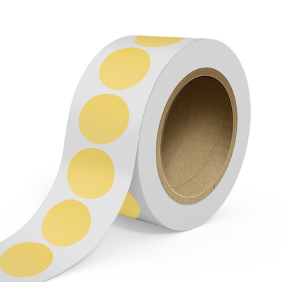 Matte Gold Foil 2 1/2 Inch Roll of Circular Round Labels - Durable