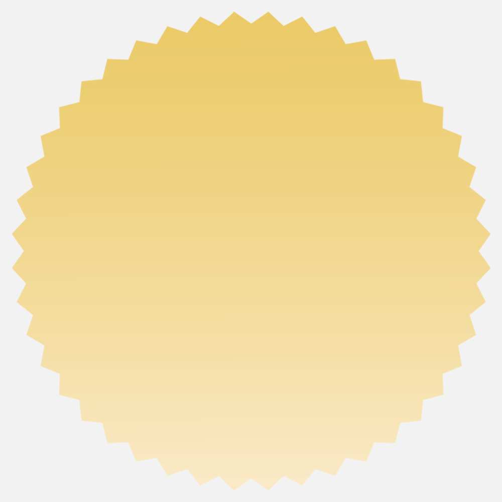 Gold Foil 2 1/4 Inch Roll of Burst Shaped Labels - Sales Certificate Durable with Metallic Finish