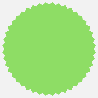 Neon Green 2 1/4 Inch Roll of Burst Shaped Labels - Sales Certificate Bright Adhesive