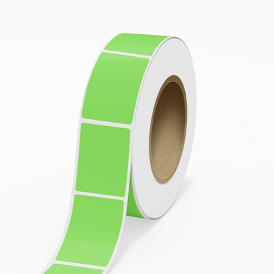 Neon Green 2 15/16 x 4 Inch Roll of Rectangle Labels - Bright Adhesive