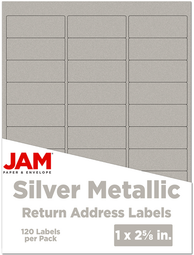Silver Metallic 1 x 2 5/8 Return Address Labels