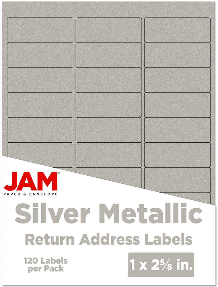 Silver Metallic 1 x 2 5/8 Return Address Labels