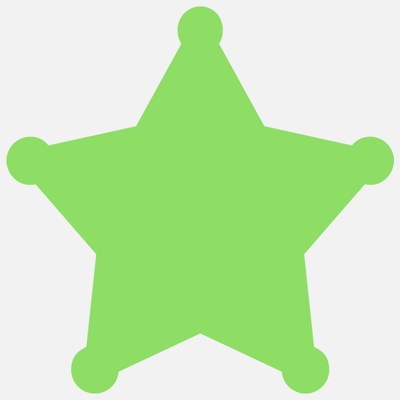 Neon Green 2 3/4 x 2 3/4 Inch Roll of Sheriff Star Shaped Labels - Toy Packaging Bright Adhesive