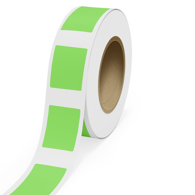 Neon Green 2 3/4 x 3 3/4 Inch Roll of Rectangle Labels - Bright Adhesive