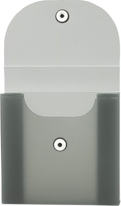 Smoke Gray Plastic Business Card Case with Snap Closure - 20 Card Capacity