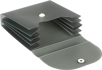 Smoke Gray Plastic Business Card Case with Snap Closure - 20 Card Capacity