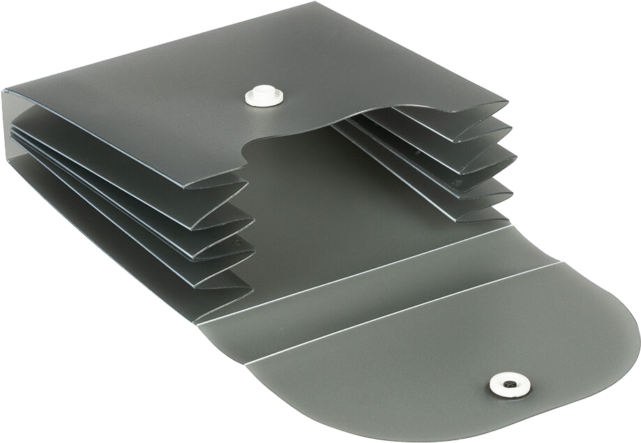 Smoke Gray Plastic Business Card Case with Snap Closure - 20 Card Capacity