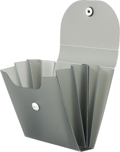 Smoke Gray Plastic Business Card Case with Snap Closure - 20 Card Capacity