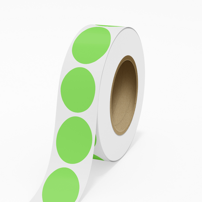 Neon Green 2 7/8 x 3 3/4 Inch Roll of Oval Labels - Bright Adhesive
