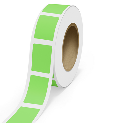 Neon Green 2 7/8 x 4 Inch Roll of Rectangle Labels - Bright Adhesive