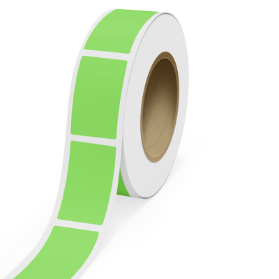 Neon Green 2 7/8 x 5 Inch Roll of Rectangle Labels - Bright Adhesive