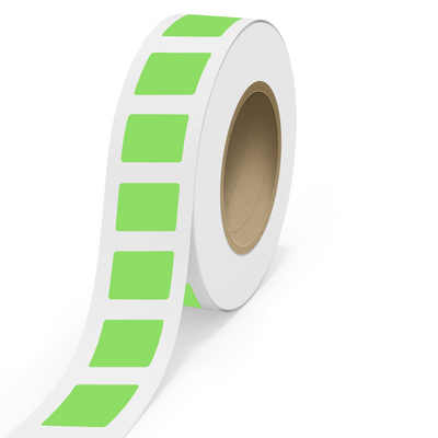 Neon Green 2 x 2 1/2 Inch Roll of Rectangle Labels - Bright Adhesive