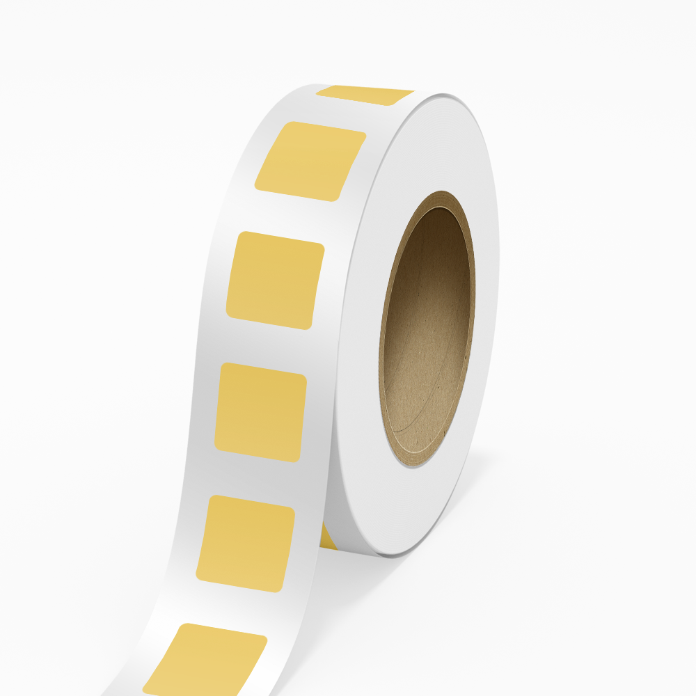 Gold Foil 2 x 2 Inch Roll of Square Labels - Durable with Metallic Finish