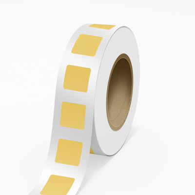 Gold Foil 2 x 2 Inch Roll of Square Labels - Durable with Metallic Finish
