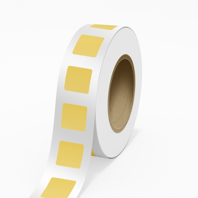 Light Gold 2 x 2 Inch Roll of Square Outdoor Labels - Weather Resistant